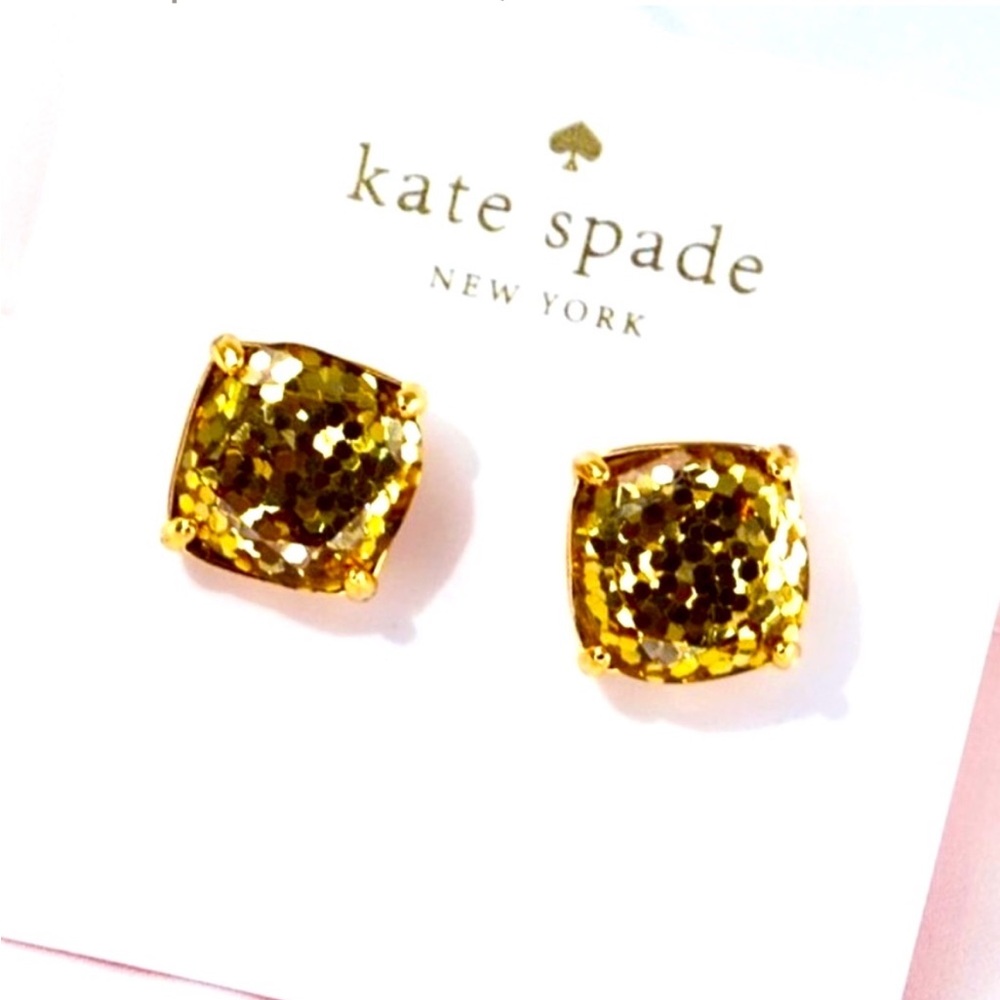 NWT kate spade
Gold Glitter
Squared Away Earrings